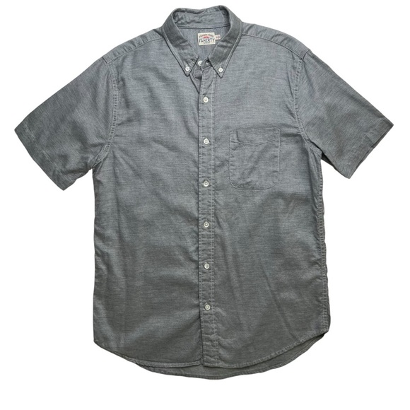 Faherty Men’s Short Sleeve Cotton Tencel Button Down in Gray Size S - Picture 1 of 11